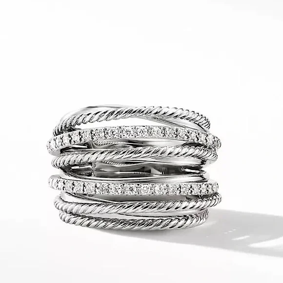 New 925 Sterling Silver Diamond Halo Ring - Picture 2 of 5